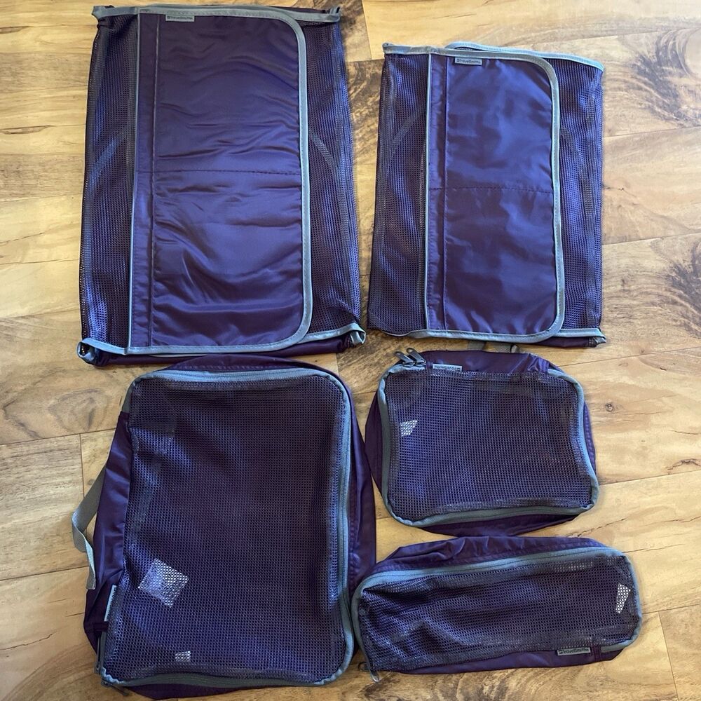 HSN TravelSmith Purple Packing Cubes, 5 Pieces Travel Organization
